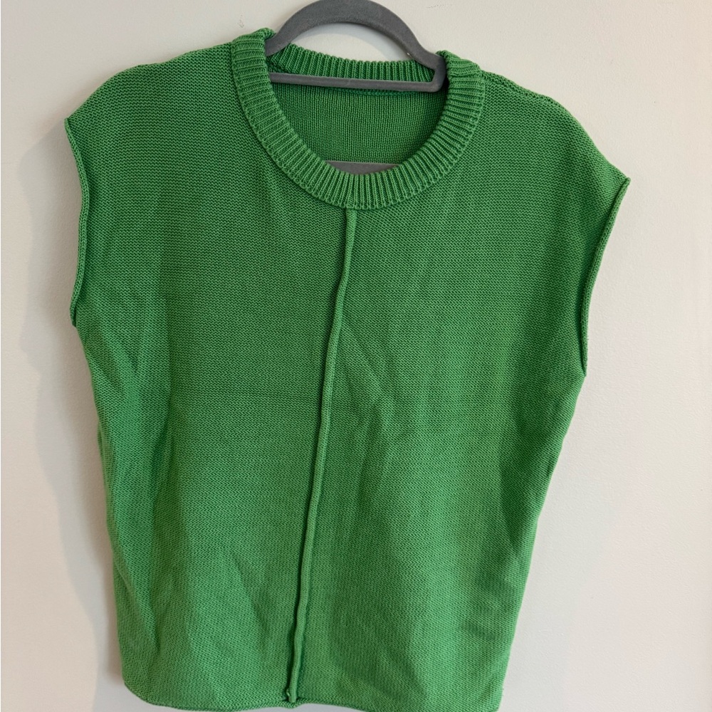 Vibrant Green Knit Sleeveless Top